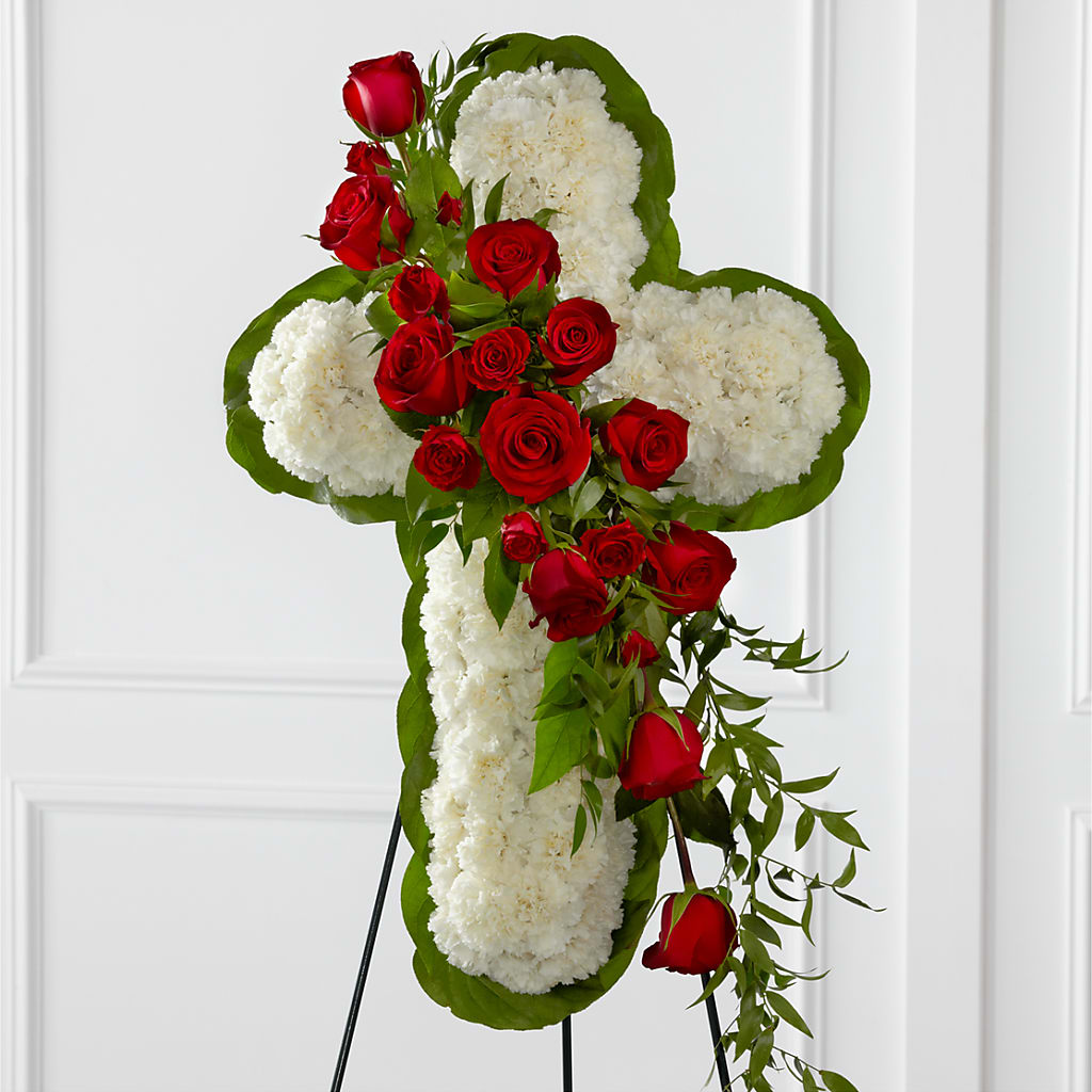 Floral Cross Easel – Upscale Flowers, Clayton NJ