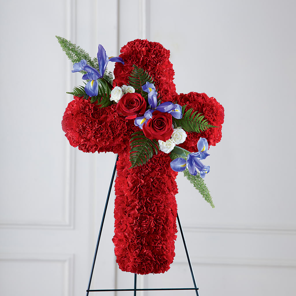 Faithful Hero Floral Cross – Upscale Flowers, Clayton NJ