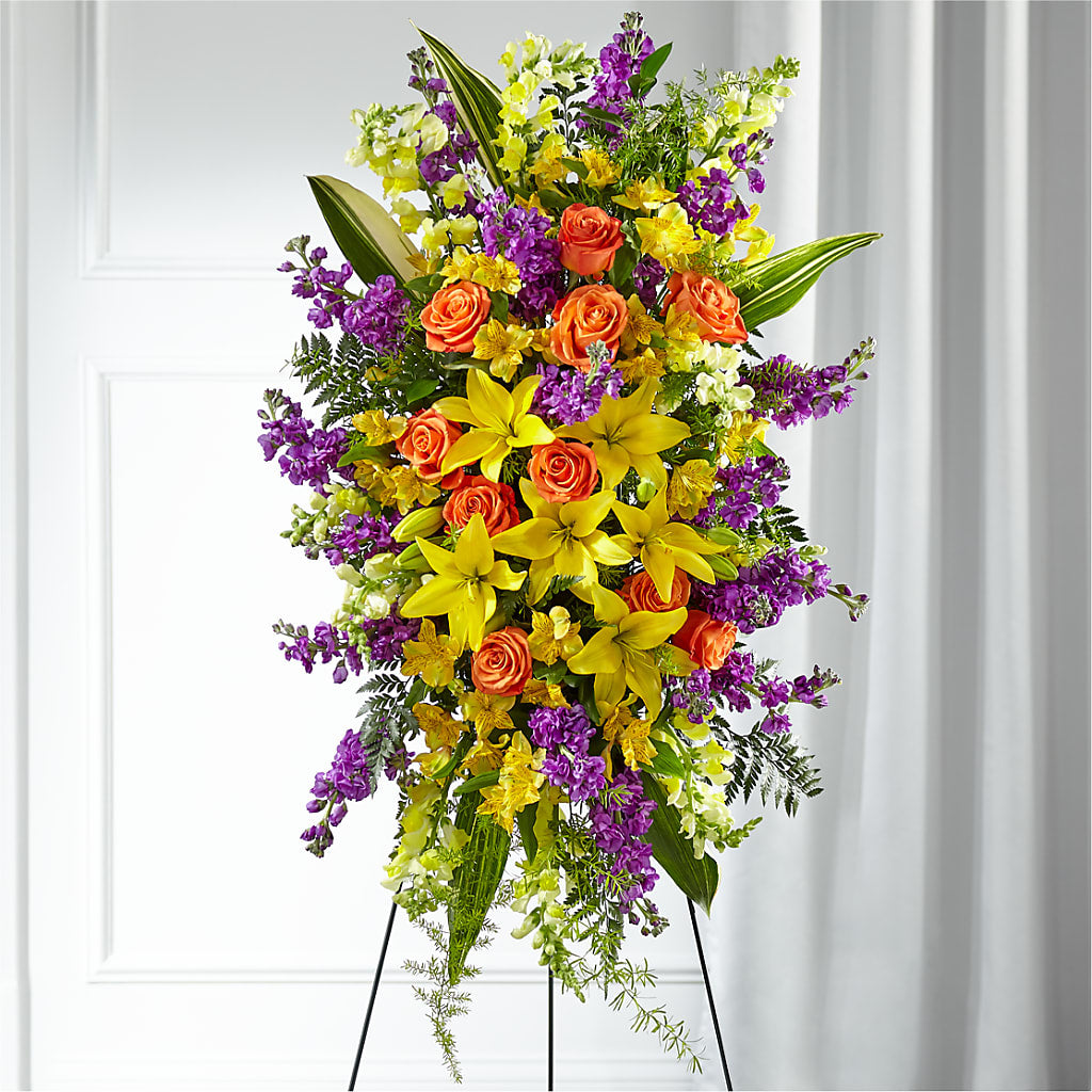 Thoughtful Prayers Standing Spray – Upscale Flowers, Clayton NJ