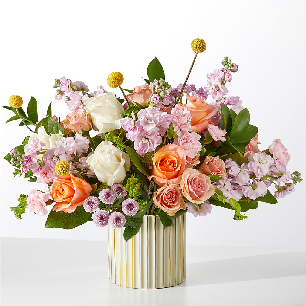 French Market Bouquet with Ivory Vase – Upscale Flowers, Clayton NJ