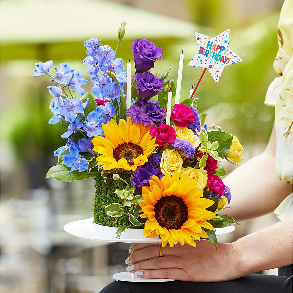 Star of the Day Floral Cake – Upscale Flowers, Clayton NJ