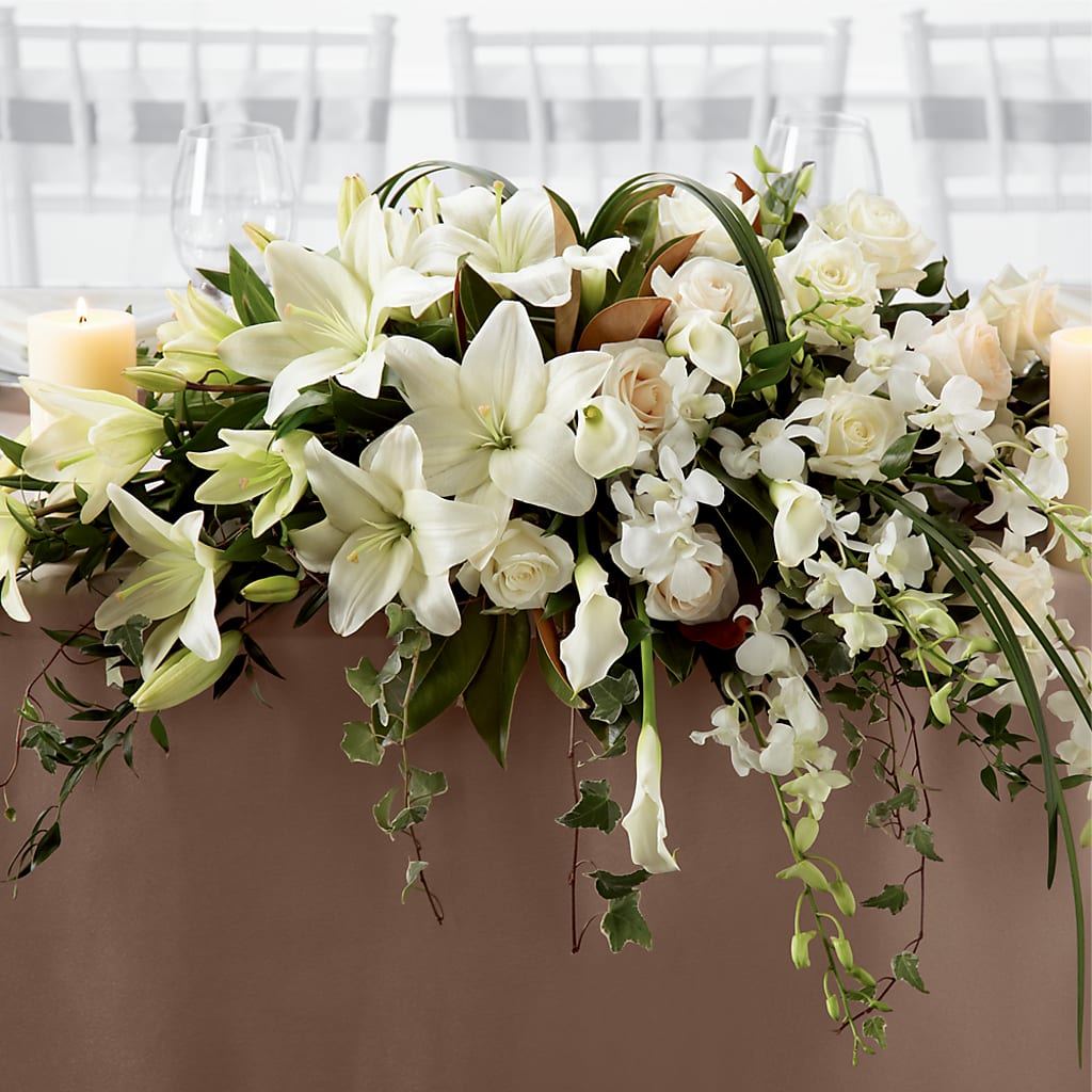 White Linen Arrangement – Upscale Flowers, Clayton NJ