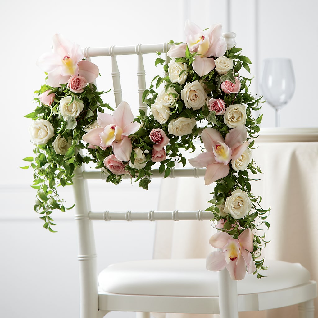 Orchid Rose Chair Décor – Upscale Flowers, Clayton NJ