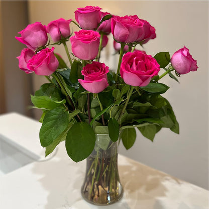 Long Stem Pink Rose Bouquet –  Upscale Flowers, Clayton NJ