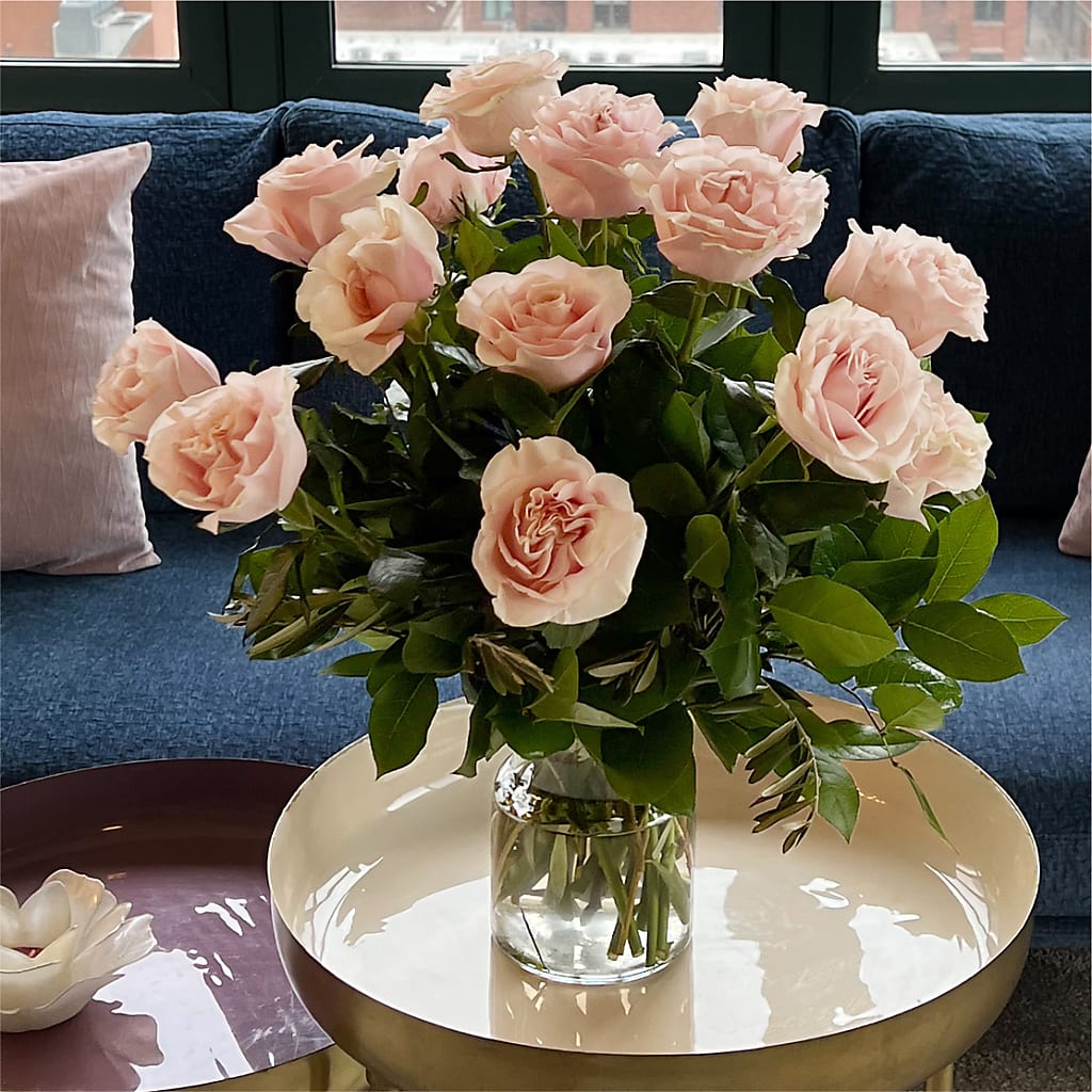 Long Stem Pink Rose Bouquet –  Upscale Flowers, Clayton NJ