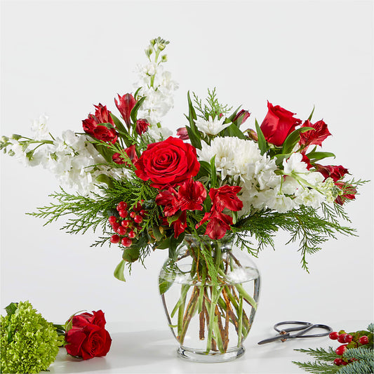 Merry Moment Bouquet – A Florist Original –  Upscale Flowers, Clayton NJ