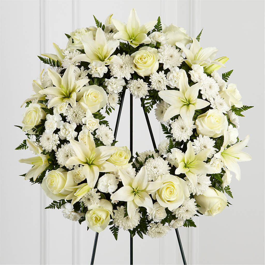 Treasured Tribute Wreath –  Upscale Flowers, Clayton NJ