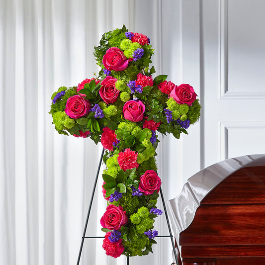 Tribute Rose Floral Cross –  Upscale Flowers, Clayton NJ