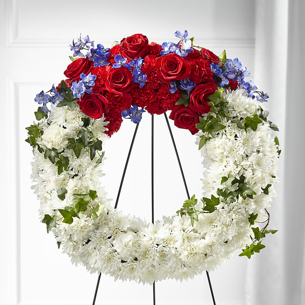 Patriotic Passion Wreath –  Upscale Flowers, Clayton NJ