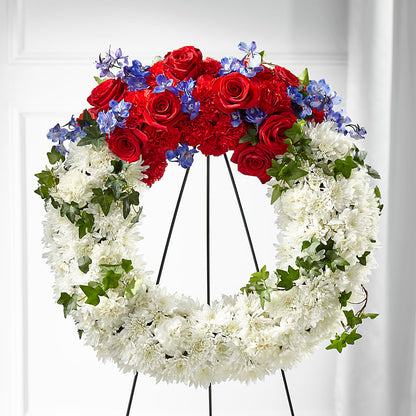 Patriotic Passion Wreath –  Upscale Flowers, Clayton NJ