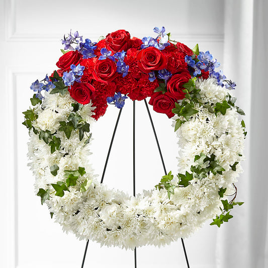 Patriotic Passion Wreath –  Upscale Flowers, Clayton NJ