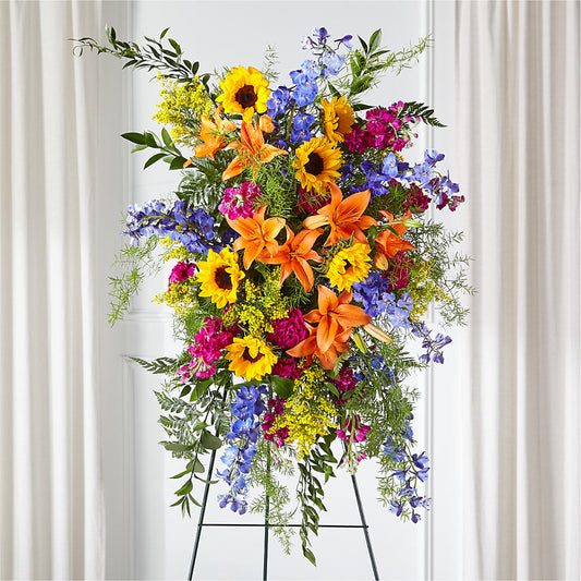 Sunlit Memories Standing Spray (Standard) –  Upscale Flowers, Clayton NJ