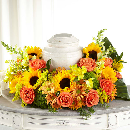 Faithful Sunflower Cremation Adornment –  Upscale Flowers, Clayton NJ