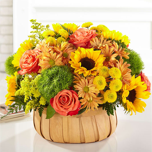 Harvest Sunflower Basket –  Upscale Flowers, Clayton NJ