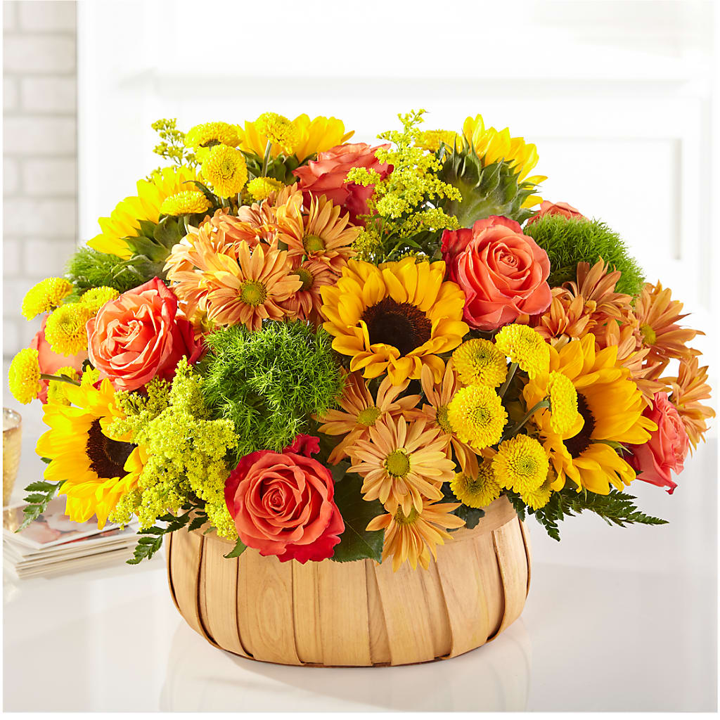 Harvest Sunflower Basket –  Upscale Flowers, Clayton NJ