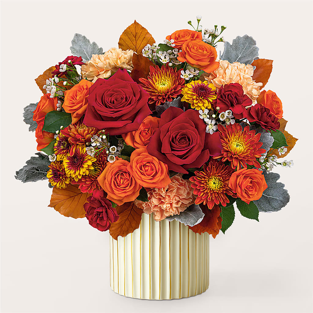 Merlot Bouquet with Ivory Vase –  Upscale Flowers, Clayton NJ