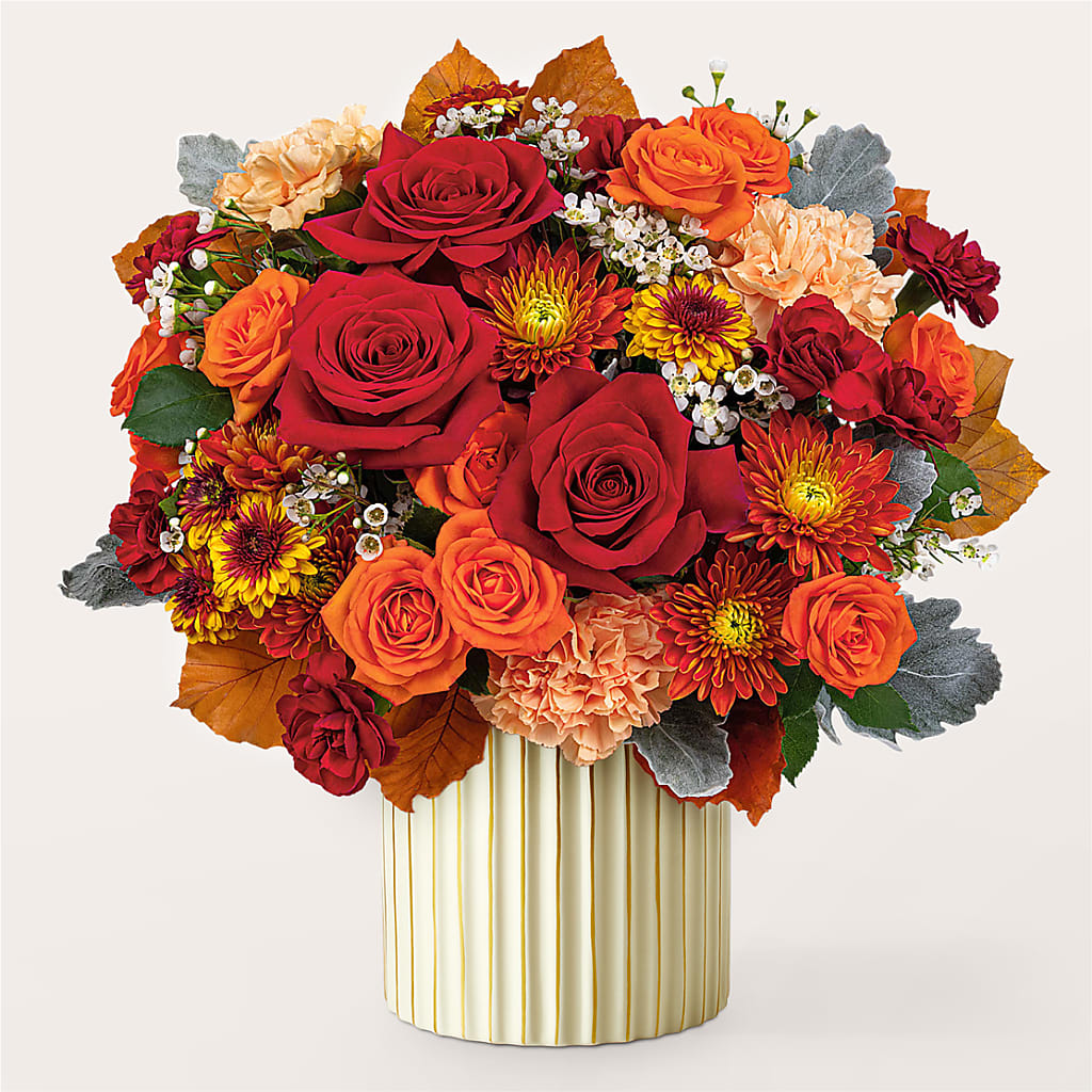 Merlot Bouquet with Ivory Vase –  Upscale Flowers, Clayton NJ